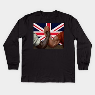 Arnold Preadator Handshake UK Flag Kids Long Sleeve T-Shirt